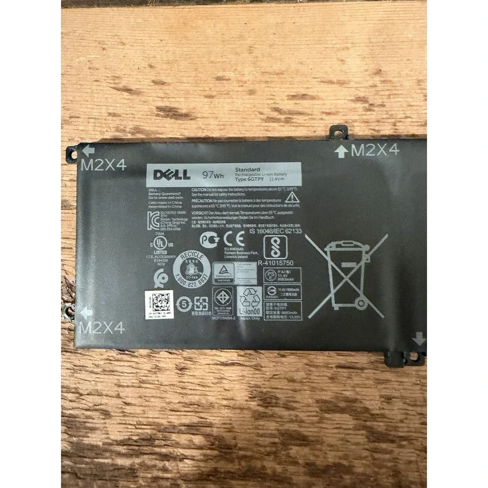 97WH Genuine 6GTPY Battery For‎ XPS 15 9560 9570 GPM03 5XJ28 Precision 5520